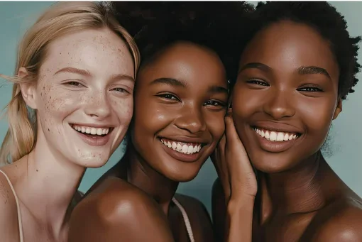 Modelos ilustrativas com diferentes tons de pele